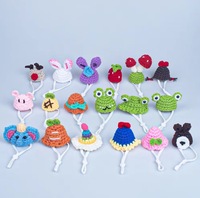 JXANRY Vente en gros transfrontalière Bonnet décoratif en fil tricoté à la main, motif hamster de dessin animé, mignon mini-chapeau pour animaux de compagnie