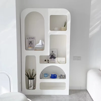 Mur blanc bureau bureau enfant tourner étagère d'angle étagère enfant solide rotation moderne arc bibliothèque en bois