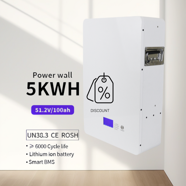 Wall Mounted Split LiFePO4 Solar Battery 51.2V 100Ah 0-5kWh IP65 CAN Home Energy Storage System