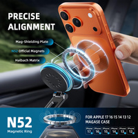 Soporte para Teléfono de Coche con Carga Inalámbrica Rápida de 15W, con Ventosa de Vacío, Rotación de 360 Grados, Soporte Magnético Compatible con iPhone