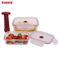 Boîte de conservation alimentaire moderne en verre borosilicate sans BPA, écologique, avec couvercle en PP et valve, compatible micro-ondes