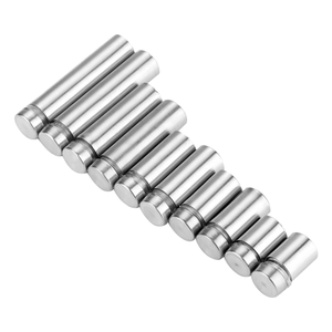 Support de verre sans cadre en alliage avec patin en caoutchouc antidérapant, support publicitaire en acier inoxydable avec clous de fixation - Product Image 1