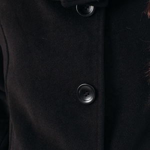 Chaqueta Acolchada para <span class=keywords><strong>Mujer</strong></span> - Elegante Abrigo de Plumón Negro de Un Solo Pecho para Invierno, Uso Casual y de Oficina - 17 Años de Experiencia de Fábrica - Product Image 5