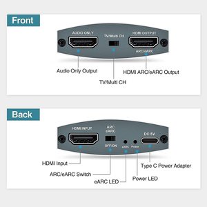 Commutateur Répartiteur Audio pour Metal 4K 60Hz HDR <span class=keywords><strong>Dolby</strong></span> DTS <span class=keywords><strong>PCM</strong></span> et Alimentation - Product Image 2