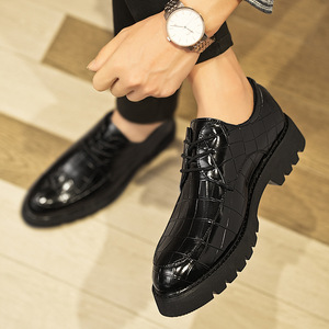 Chaussures Oxford <span class=keywords><strong>Derby</strong></span> en Cuir Véritable pour Hommes, Style Rétro Brogue, Rehaussantes, Idéales pour le Bureau et les Fêtes, Collection Automne - Product Image 2