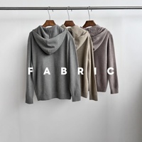 Relaxation |   Veste pull décontractée en tricot de qualité supérieure, doublée de laine, à capuche, longue, avec fermeture éclair sur le devant et logo, pour l'automne