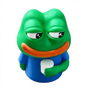 Statuetta Personalizzata in PVC Morbido 3D di <span class=keywords><strong>Pepe</strong></span> Frog, Personaggio Meme da Collezione, Giocattolo da Scrivania OEM, Regalo di Fabbrica - Product Image 1