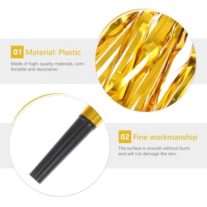 Vente en gros 12 pièces/ensemble or argent éruptions bruiteurs sifflets fournitures de fête <span class=keywords><strong>pour</strong></span> anniversaire remise des diplômes Ramadan Thanksgiving - Product Image 4