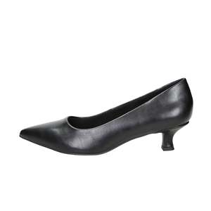 Escarpins pour femmes Marco Tozzi 2-22302-45 en cuir noir à talon bas, chaussures de bureau classiques - Product Image 1