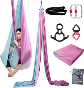 Set di amaca colorata in Nylon 40D con guida Hardware accessori per Pilates Fitness a tutti i livelli-9/15/20 yarde - Product Image 1
