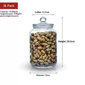 Botellas de Vidrio Herméticas, Frascos Transparentes Grandes para Almacenar Piel de Mandarina, Té y Alimentos, Tapas de Plástico, Modernas, Minimalistas y Ecológicas - Product Image 5