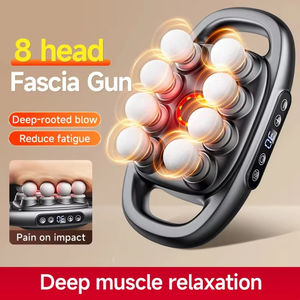 Pistola de masaje de tejido profundo con vibración corporal profesional eléctrica de alta calidad, el mejor presupuesto, pistola muscular de Fascia con 8 cabezales - Product Image 6