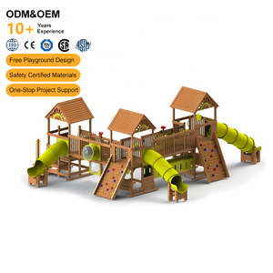 Équipement de terrain de jeu en bois personnalisé, château en bois d'extérieur, terrain de jeu pour enfants, parc naturel, équipement de jeu en bois pour enfants - Product Image 2