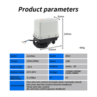 Vanne à boisseau sphérique motorisée électrique en PVC-U DN50 2 pouces 2 voies, actionneur DC 12V bidirectionnel, contrôle de débit d'eau et d'air OEM