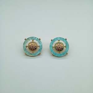 Fashion <b>Stud</b> <b>Earrings</b> 316L Stainless Steel PVD Gold Plating Sustainable Resistant Round Design - Product Image 1