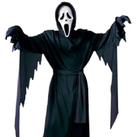 Effrayant Halloween Adulte Noir Cri Fantôme Cosplay Costume avec EVA Masque et Combinaison Avec Robe Costumes