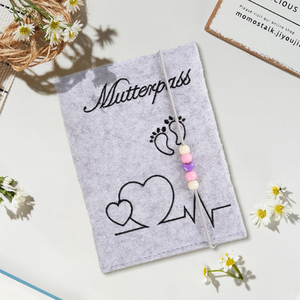 Productos alemanes Premium Fieltro Beige Sobre Estuche Carpeta Maternidad Madre Pasaporte Mutterpass Organizador Maternidad Pass Cover - Product Image 2