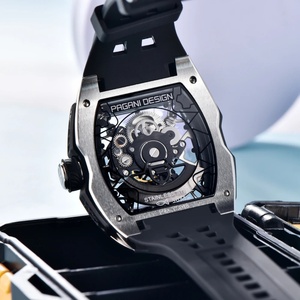 Reloj Mecánico Automático para Hombre PAGANI Design, Marca de Lujo YS018, Esfera Esqueleto, Cristal de Zafiro, Resistente al Agua 50M, Correa de Caucho Tonneau - Product Image 4