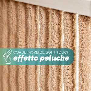 Zanzariera a Corda Effetto Peluche 90x220 Cm con 36 Catene per Porte e Finestre Colore Grigio - Product Image 5