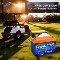 Batterie Lithprox LiFePO4 à décharge profonde 24V 300AH pour voiturette de golf avec BMS intelligent Bluetooth, borne M8, 6000+ cycles, CE RoHS IP67, OEM ODM