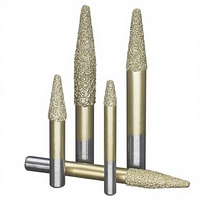 Forets de gravure diamantés brasés sous vide pour pierre, outils de machine CNC, fraises coniques à bout sphérique, embouts de sculpture, fraises rotatives