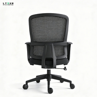 Chaise de bureau ergonomique économique et respirante en maille pour bureau à domicile et atelier, dossier moyen avec accoudoirs fixes et hauteur réglable
