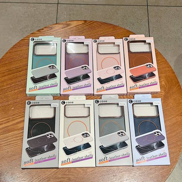 Leather Texture TPU Magnetic Luxury Wireless Charge Shockproof Phone Case for 18 17 16 15 Pro Max 14 13 12 Soft Colorful Cover