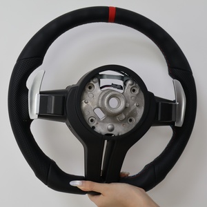 Volant en cuir personnalisé avec garniture rouge et bleue pour <span class=keywords><strong>BMW</strong></span> F10 F11 F22 F30 F20 F15 F16 F02 F80 F45 E90 E70 E92 - Product Image 4