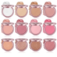 Palette de surligneur personnalisable à marque privée, poudre scintillante rose, longue tenue, végétalienne, minérale, haute pigmentation
