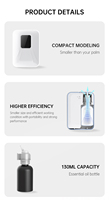 Diffuseur d'arômes intelligent CNUS X2mini avec batterie, commande par application, 130 ml, mini diffuseur portable pour la maison et la salle de bain