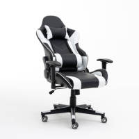 Sillas de Computadora Estilo Racing, Altura Ajustable, Asiento Giratorio Reclinable, Silla Ergonómica para Juegos de PC