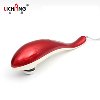Großhandel Hochwertige 3 Kopf Rot Manuelle Bedienung Körper Delphin Massage Hammer Vibration Hand massage gerät