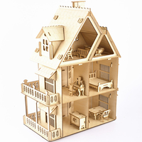 IIECREATE gothique Villa bricolage 3D Puzzle en bois modèle Kit jouet éducatif pour enfants Architecture modèles de construction en bois