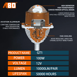 Xe A80-GT1 độ sáng cao <span class=keywords><strong>LED</strong></span> ống kính ánh sáng kép Đèn pha 3inch HD công suất cao 100W tích hợp chùm sáng cao - Product Image 6