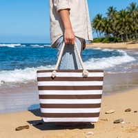 Sac fourre-tout rayé durable à grande capacité avec logo personnalisé Royal Fair, idéal pour les voyages et les activités de plein air