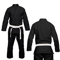Ceinture blanche de BJJ unisexe, kimono de Jiu-Jitsu brésilien entièrement noir, uniforme d'arts martiaux MMA, grappling