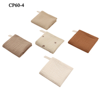 Ensemble cadeau de serviette et couverture gonflables portables 100 % coton non tissé, écologiques, pliables, couleurs personnalisées, en tissu mousseline carré