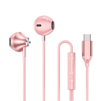 Nouveaux écouteurs filaires semi intra-auriculaires Type-C ergonomiques en métal avec micro HD, confortables, IPX5, pour téléphone, sport et écoute de musique