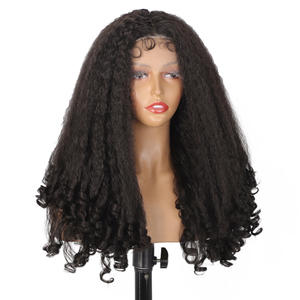 วิกผมหยิกแฟชั่นแอฟริกัน24นิ้วด้านหน้า13*4*1สำหรับผู้หญิงทรงผมระเบิดผมยาวและหยักศกสำหรับผู้หญิงผิวดำ - Product Image 3