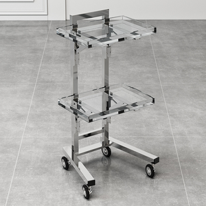 Stainless steel beauty and hair salon folding cart internet-famous small cart hair salon tools hair cutting - Product Image 2
