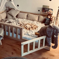 Lit de sol Montessori en bois de pin durable lit pour enfants personnalisable pour chambre à coucher directement de l'usine en vente