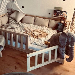Cama <span class=keywords><strong>de</strong></span> suelo <span class=keywords><strong>Montessori</strong></span> <span class=keywords><strong>de</strong></span> madera <span class=keywords><strong>de</strong></span> pino duradera, cama personalizable para niños para dormitorio, directo <span class=keywords><strong>de</strong></span> fábrica - Product Image 3