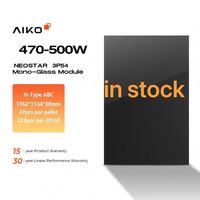 Panel Surya Aiko ABC Technology AIKO-A-MCE54Mw 470W 480W 490W 500W Mono Glass N-type Modul Surya untuk Sistem Off Grid & On Grid