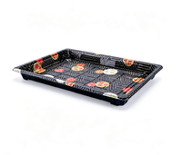Vente directe d'usine Fujian Bingo, boîte à sushi en plastique PET jetable de haute qualité, de qualité alimentaire, avec couvercle, pour restaurant, hôtel, fête