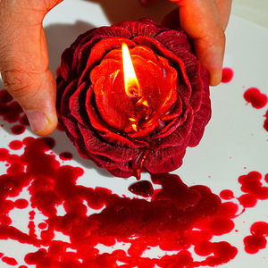 Vela Aromática de Rosa y Peonía, Aceite Aromático para la Piel, Vela Artesanal para el Bienestar, Decoración del Hogar, Bodas, Bares - Product Image 1