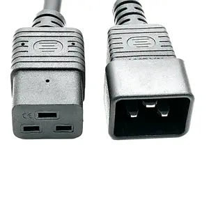 Cable de alimentación de 1m y 3 pies para servidor de PC, Cable de cobre completo C19 a C20, 14WG, de alta calidad, para PC