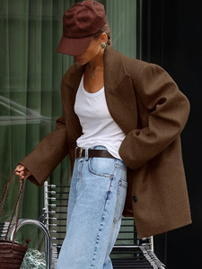 <span class=keywords><strong>Blazer</strong></span> de gama alta para mujer de otoño e invierno, chaqueta de traje de longitud media <span class=keywords><strong>Retro</strong></span> americana, suelta, informal, estilo Perezoso - Product Image 5