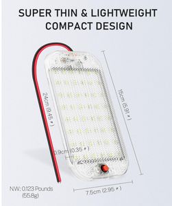 LED 800LM Ultra Bright 12 Volt White RV Intérieur Dome Light Switch Control Plafonnier pour Voiture Van Truck Camper Lorry - Product Image 3