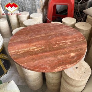 Modern Minimalist Contemporary Travertine Side <strong>Table</strong> Living Room <strong>Coffes</strong> Marble Round <strong>Small</strong> Coffee <strong>Tables</strong> - Product Image 6
