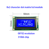 Module d'écran LCD matriciel à points 8x2 caractères 16 broches